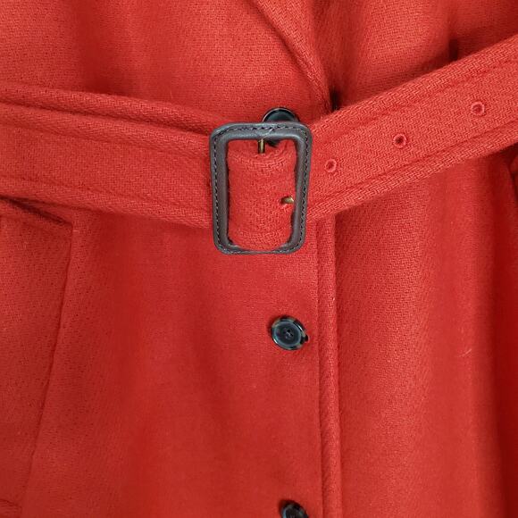 J. Crew Wrap Trench Coat in Italian Double Faced Wool Blend Red CD101 Size Small - Picture 5 of 11